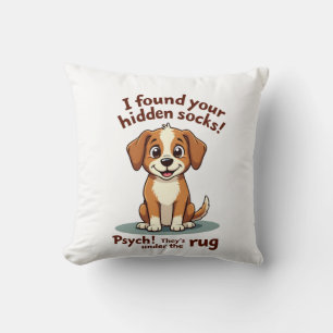 Grappige Hond Verborgen Sokken Citaat Vintage Cart Kussen