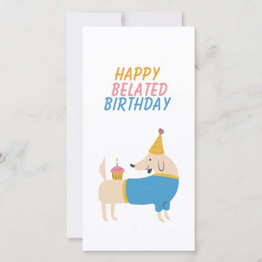 Grappige hond verlate verjaardag kaart (Voorkant)