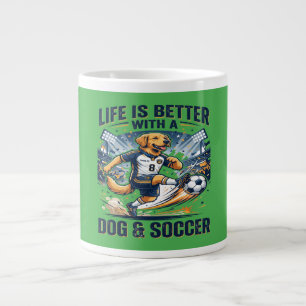 Grappige Hond Voetbal - Leven Is Beter Met een Hon Extra Grote Beker