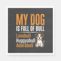 Grappige Hond Vol Met Stier Ontwerp