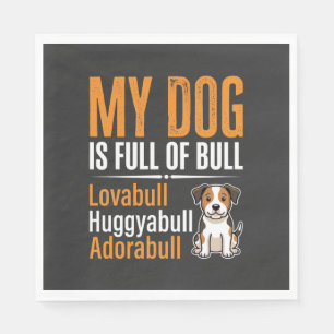 Grappige Hond Vol Met Stier Ontwerp Servet