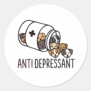 Grappige Hond Zegen Zen Chihuahua Hond Vader Moede Ronde Sticker