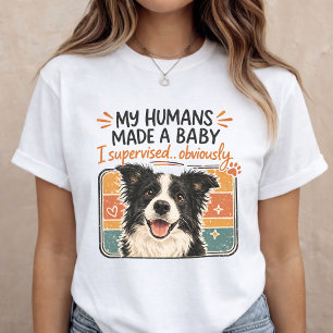 Grappige hond zwangerschapsaankondiging voor baby Tri-Blend shirt