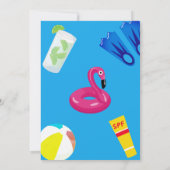 Grappige Hond Zwembad Party Verjaardag Kaart (Achterkant)