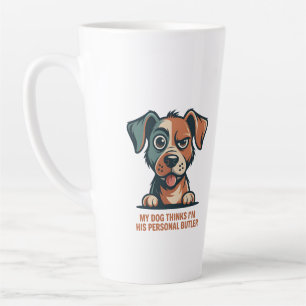 Grappige Honden Butler Citaat Illustratie Latte Mok