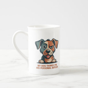 Grappige Honden Butler Citaat Illustratie Porselein Kop