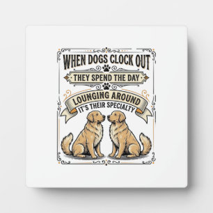 Grappige Honden Citaten Vintage Gravure Loungende Fotoplaat