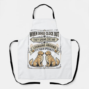 Grappige Honden Citaten Vintage Gravure Loungende Schort