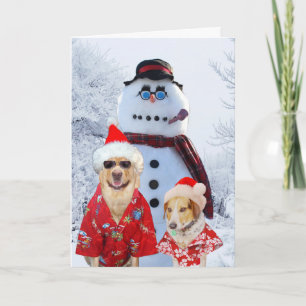 Grappige honden Cool Yule Feestdagen Kaart