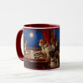 Grappige Honden Die Dammen Spelen Kado Koffie Mok (Voorkant links)