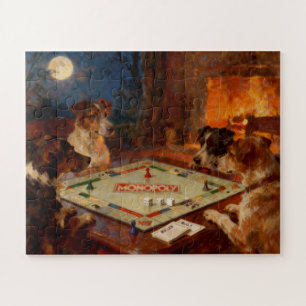 Grappige Honden Die Een Bordspel Spelen Legpuzzel