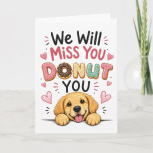 Grappige Honden Donut Afscheids Cadeau Collega Pen Kaart