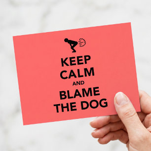 Grappige Honden Flatulentie Grap Keep Calm Parodie Briefkaart