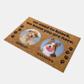 Grappige honden geen behoefte om te kloppen aangep deurmat (Schuin)