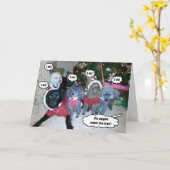 Grappige honden helpen de kerstboom water geven kaart (Gele Bloem)