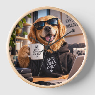 Grappige Honden Houten Wandklok – Grappige Hond Hu