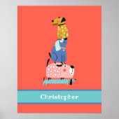 Grappige honden met naam voor kinderen poster (Voorkant)