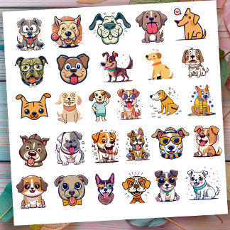 Grappige honden set 1 sticker