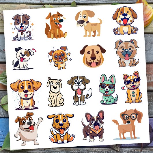 Grappige honden set 2 sticker
