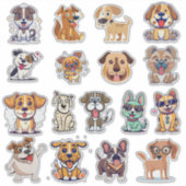 Grappige honden set 2 sticker (Voorkant)