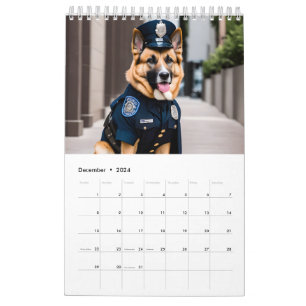 Grappige honden verkleed als politie kalender