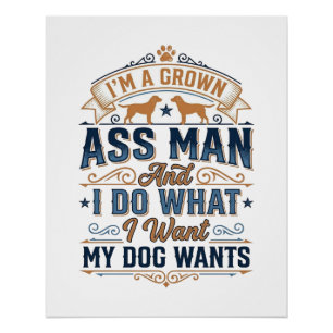Grappige Hondenbezitter Citaat Vintage Vector Ontw Perfect Poster