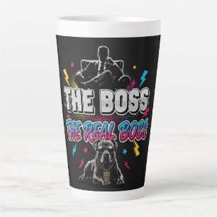 Grappige Hondeneigenaar "De Echte Baas" Pitbull On Latte Mok