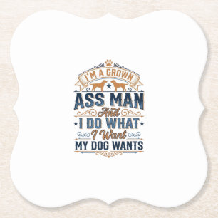 Grappige Hondeneigenaar Quote Vintage Vector Ontwe Kartonnen Onderzetters