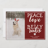 Grappige hondenfoto Persoonlijke rode kerstfoto Feestdagenkaart (Voorkant)