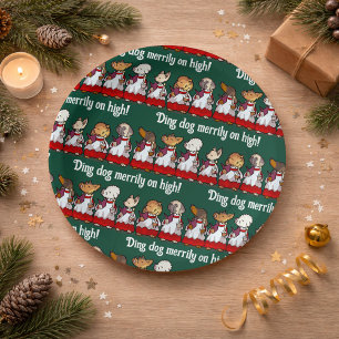 Grappige hondenkoor Ding hond kerstlied grap carto Papieren Bordje