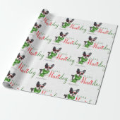 Grappige hondenliefhebber Kerstmis Boston Terrier Cadeaupapier (Uitgerold)