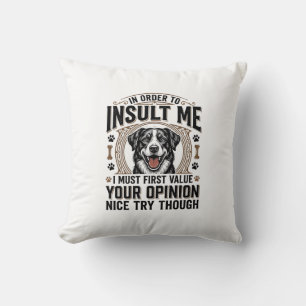 Grappige hondenmening vintage T-shirt ontwerp_1 Kussen