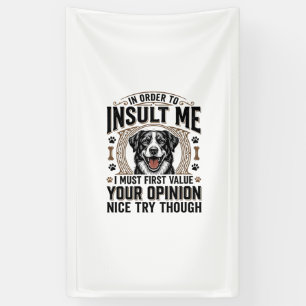 Grappige hondenmening vintage T-shirt ontwerp_1 Spandoek
