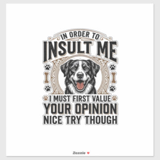 Grappige hondenmening vintage T-shirt ontwerp_1 Sticker