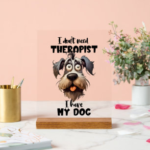 Grappige hondentherapeut word art acryl bord