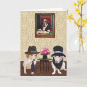 Grappige hondenverjaardag van Fun Couple Kaart (Gele Bloem)