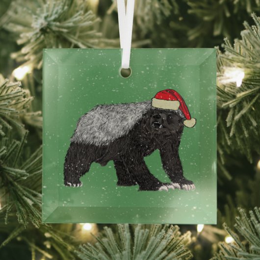 Grappige Honey Badger Kerstmis Glas Ornament (Insitu)