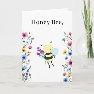Grappige Honey Bee Aanpasbare Tekst Valentijn Kaart