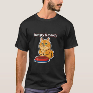 Grappige hongerige en humeurige rode kat meme T-sh T-shirt