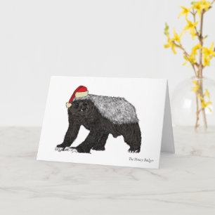 Grappige honingdas stoere Kerstman Kerst Dier Kaart