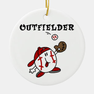 Grappige honkbal buitenvelder T-shirts en cadeaus Keramisch Ornament