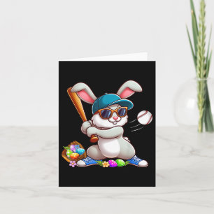 Grappige Honkbal Bunny Easter Shirten voor Kids Bo Kaart