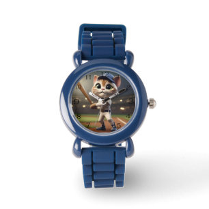 Grappige honkbalkat, horloge