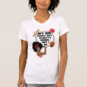 Grappige honkbalmoeder MIJN KIND SLAAT MIJ NIET AL T-shirt