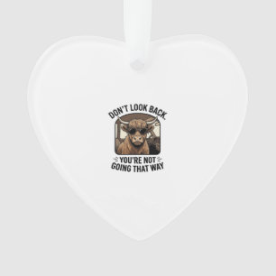 Grappige Hoogland Koe Niet Omkijken Retro Ornament