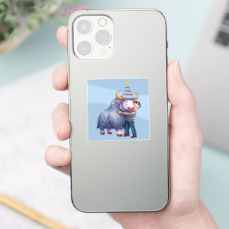 Grappige Hooglandjak: Harig Goed Verjaardag Sticker