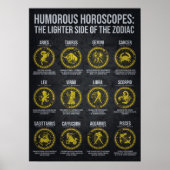 Grappige Horoscopen, Grappige Zodiac Teken Humor Poster (Voorkant)