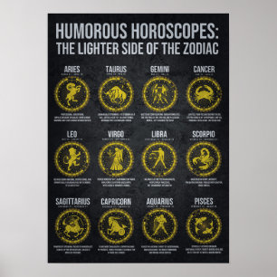 Grappige Horoscopen, Grappige Zodiac Teken Humor Poster