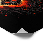 Grappige Horror Ghost Red Heart Schedel Creepy Hal Poster (Hoek)