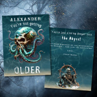 Grappige Horror Kraken Schedel Voor Zijn Verjaarda